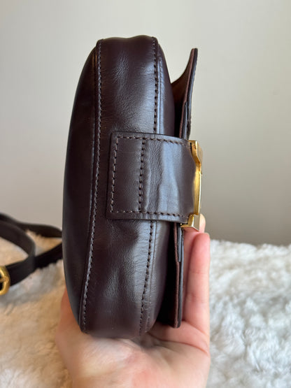 FENDI Chameleon Mini Crossbody Leather Dark Brown