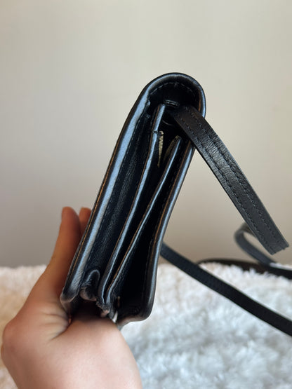 GUCCI micro Guccissima crossbody leather Black