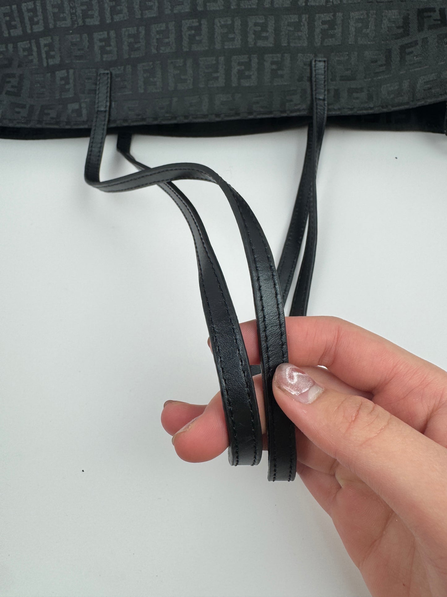 Fendi Zucchino Tote Canvas Black