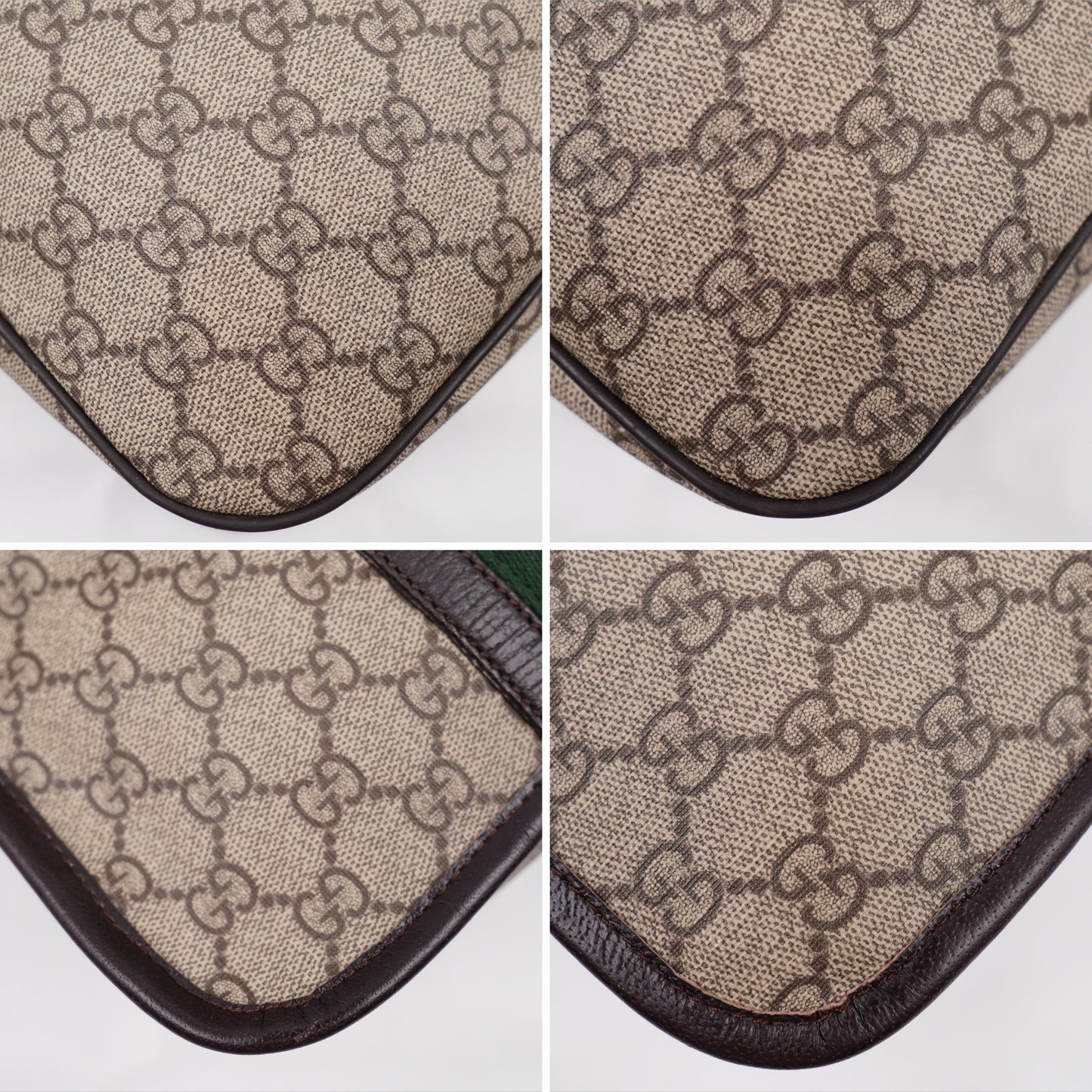 Gucci Web Flap Messenger Coated Canvas Brown