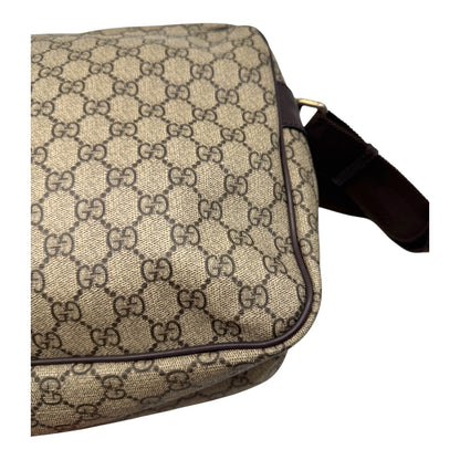 Authentic Gucci Front Zip camera Bag GG Coated