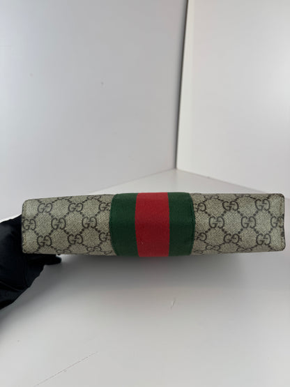 Gucci Web Clutch GG Supreme Coated  Canvas