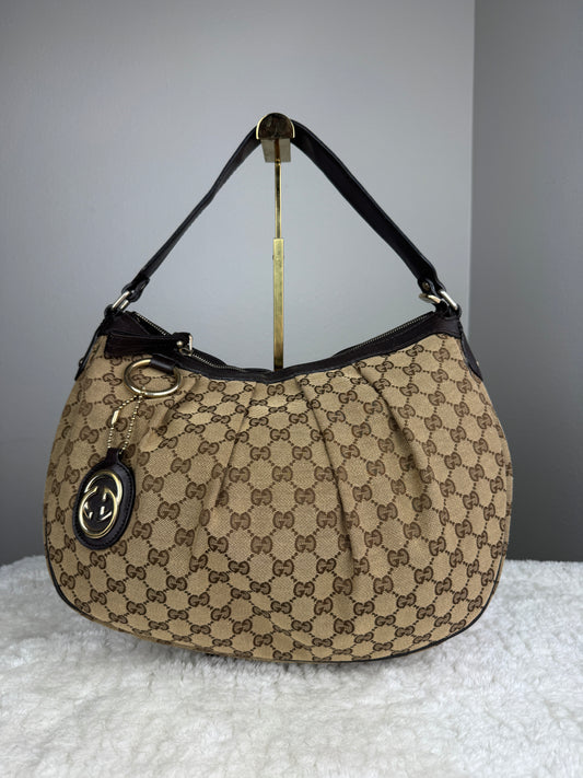 GUCCI Sukey Hobo GG Canvas Dark brown