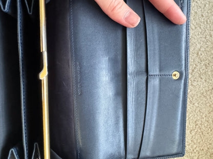 Christian Dior Trotter long wallet in navy blue Monogram