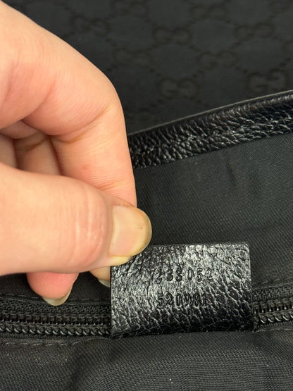 GUCCI Web Flap Messenger GG Canvas Black