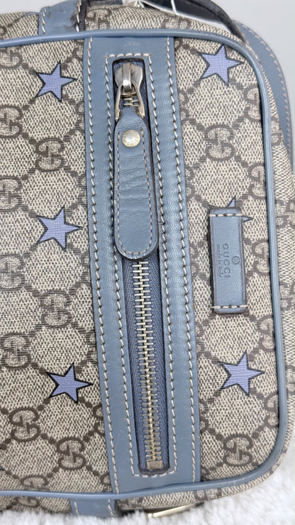 GUCCI GG Supreme Star Crossbody Coated Canvas Blue