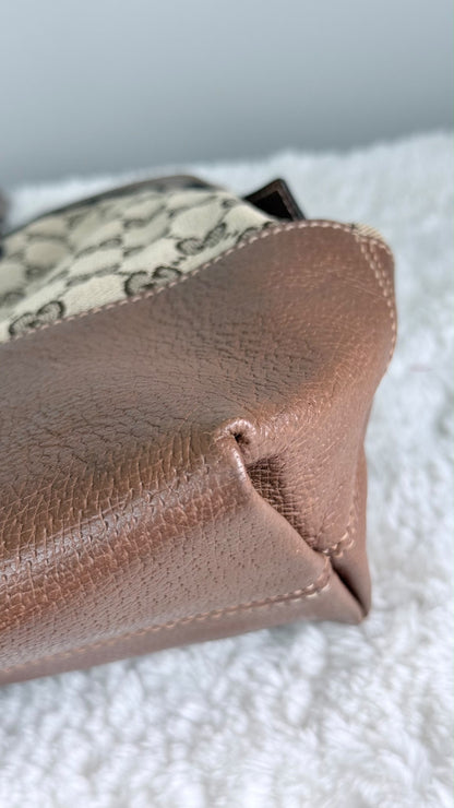 GUCGI Bree Tote GG Canvas Brown