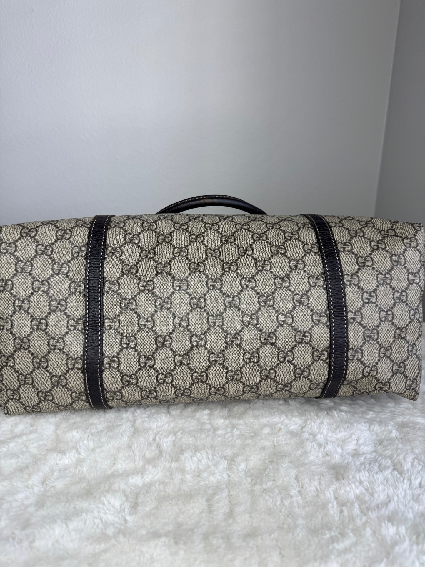 GUCCI Shopping Tote GG Coated Canvas Brown