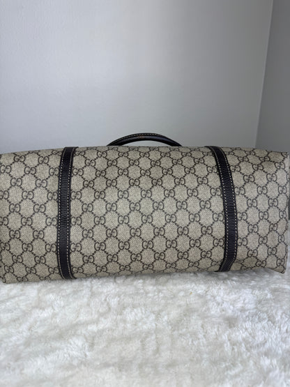 GUCCI Shopping Tote GG Coated Canvas Brown