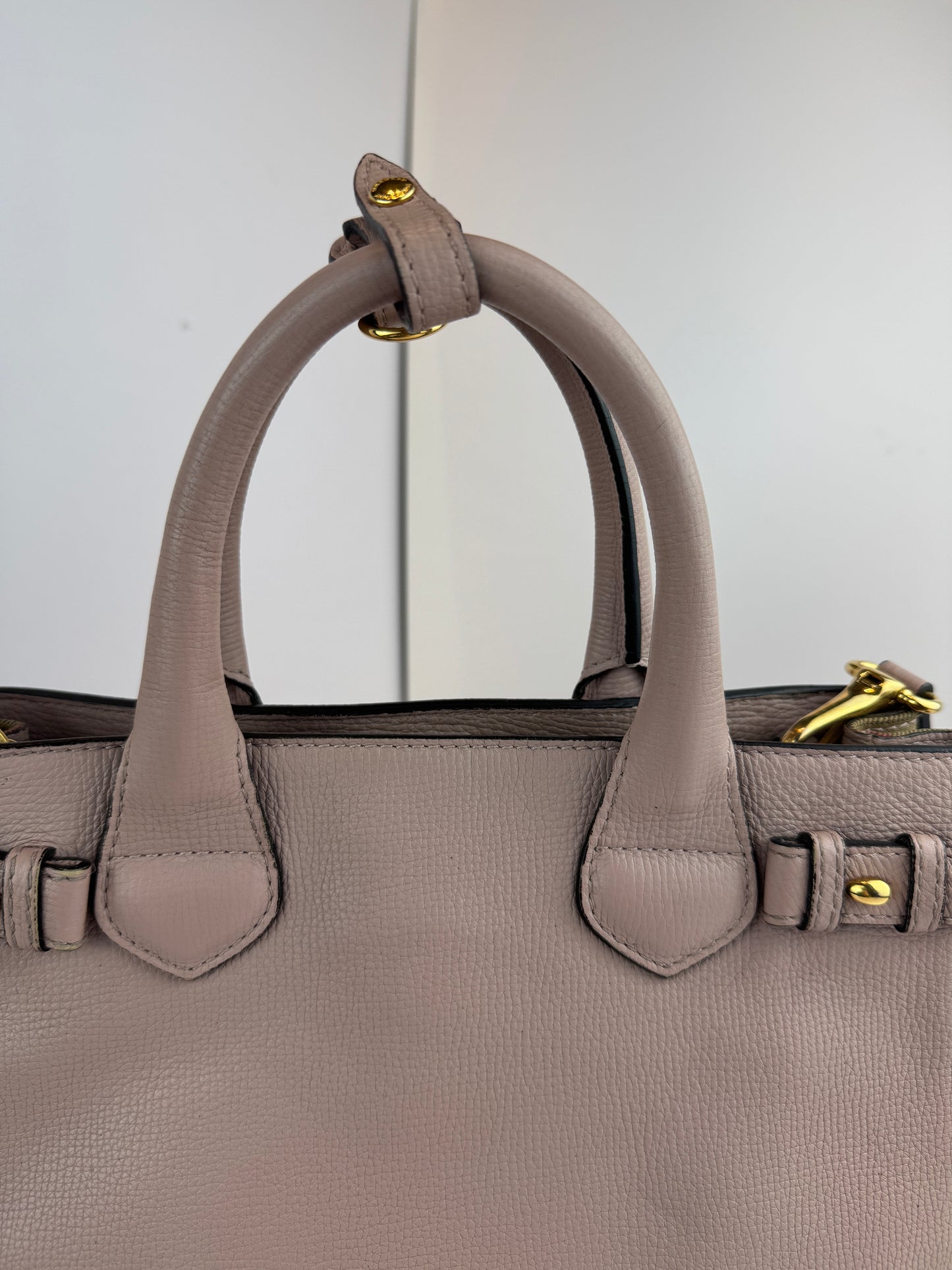 Burberry Banner House Check Leather Pink Nude