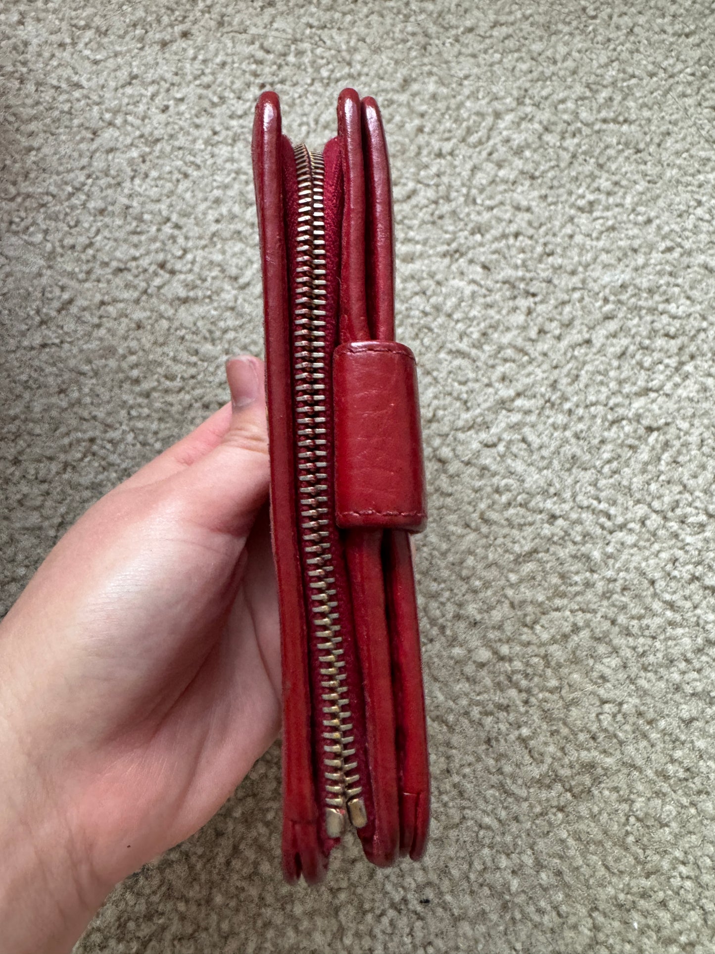 Prada leather Red wallet