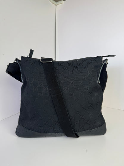 GUCCI Front pocket Messenger GG Canvas with Perforated Leather medium