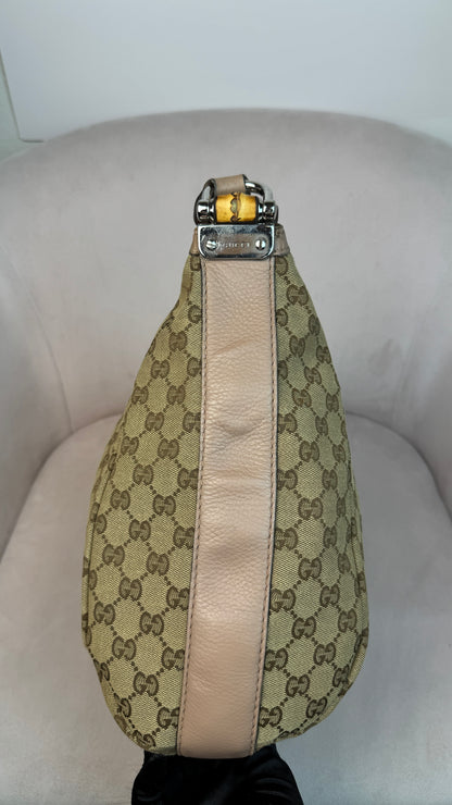 Gucci Hobo Bamboo Bar Shoulder bag Nude Pink