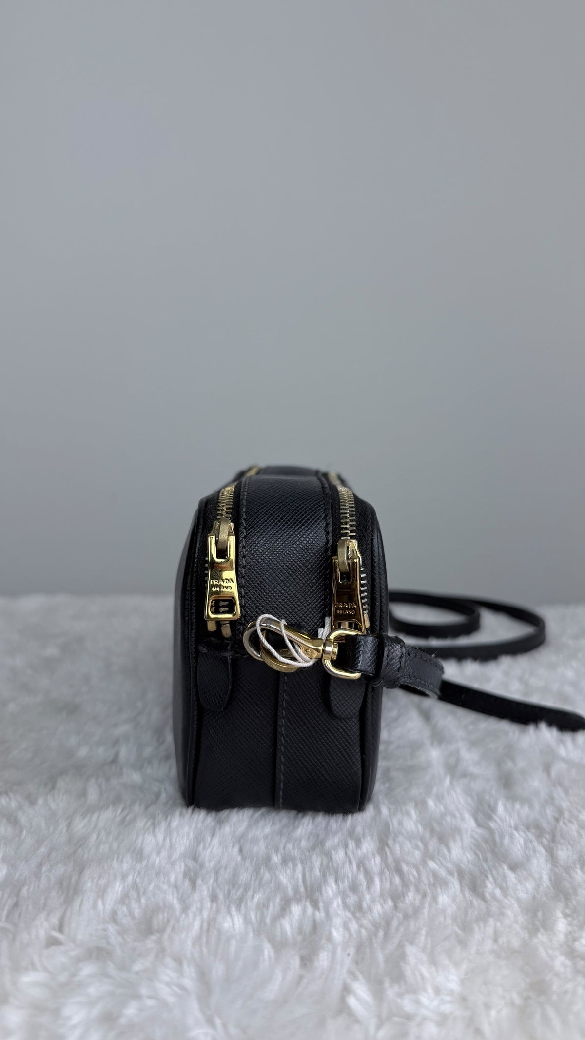 PRADA Camera Saffiano double zip Black