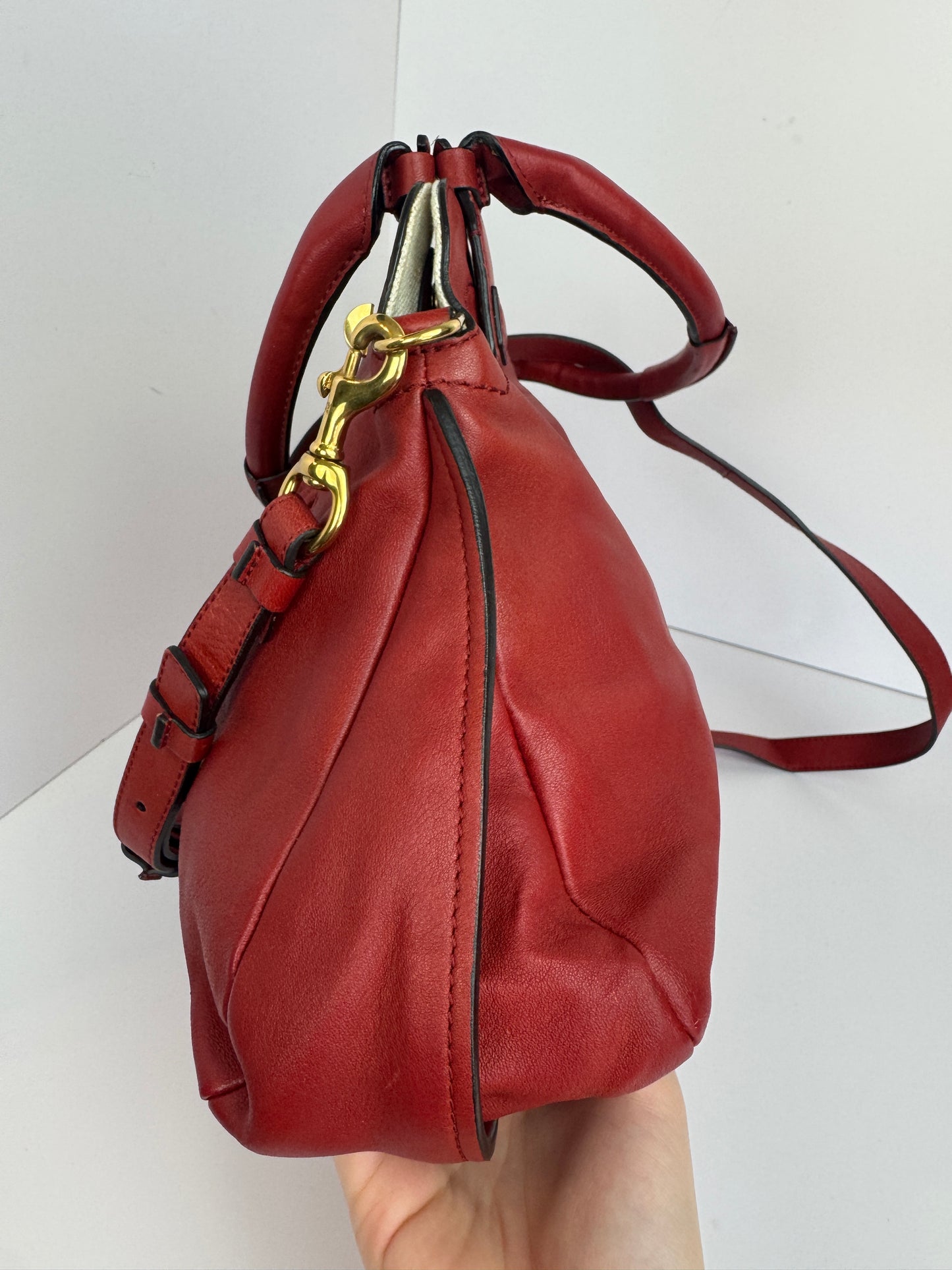 Chloé Margaret Leather handbag with strap Red