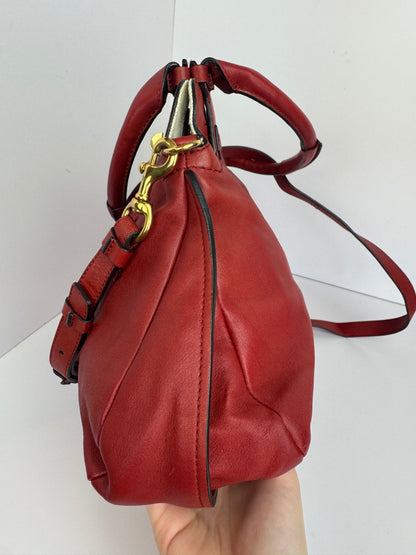 Chloé Margaret Leather handbag with strap Red