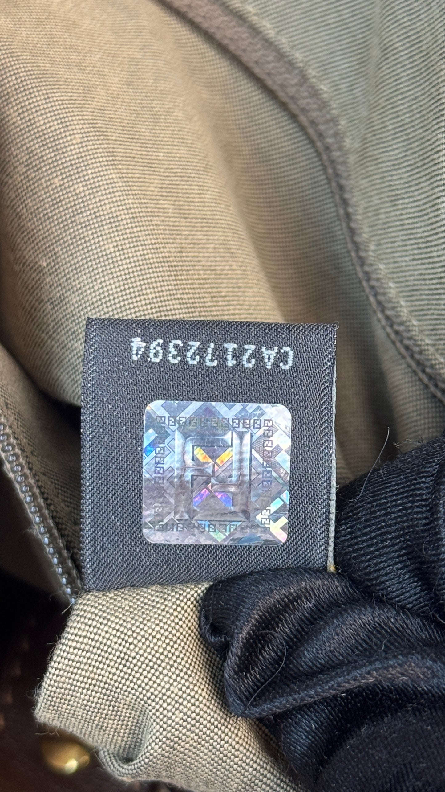 Fendi Zucchino Spalmati Chiusura tote bag in brown coated canvas with brown leather trim