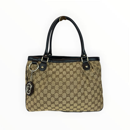 GUCCI Sukey Tote GG Canvas Brown