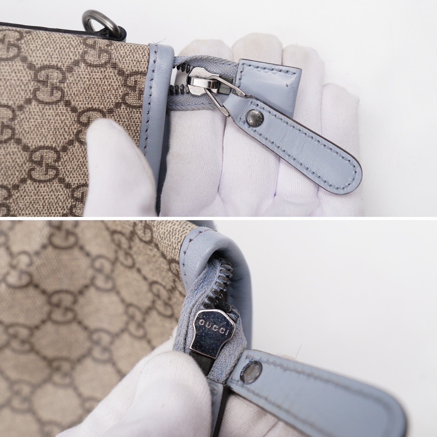 Gucci Convertible Zip Tote GG Coated Canvas with leather medium