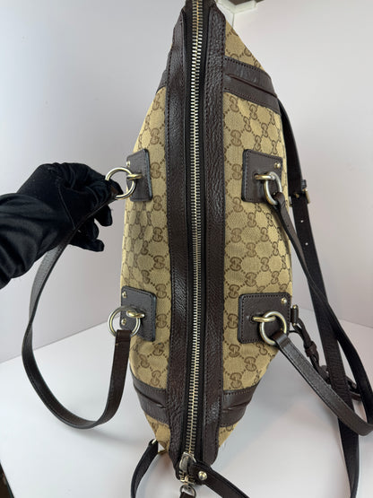 Gucci GG Charm Convertible Tote GG Canvas Brown
