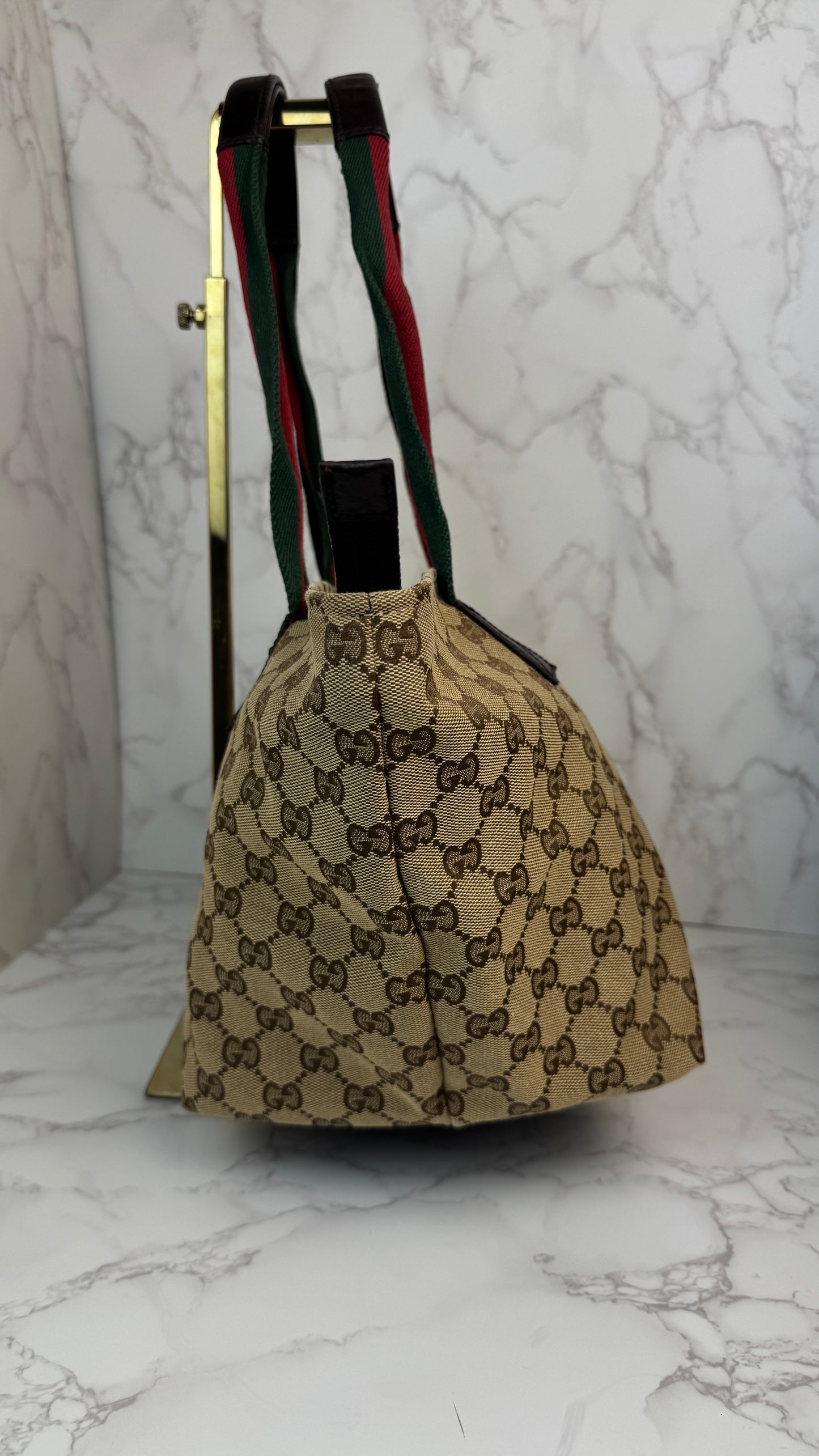 Gucci GG Canvas Web Tote Bag