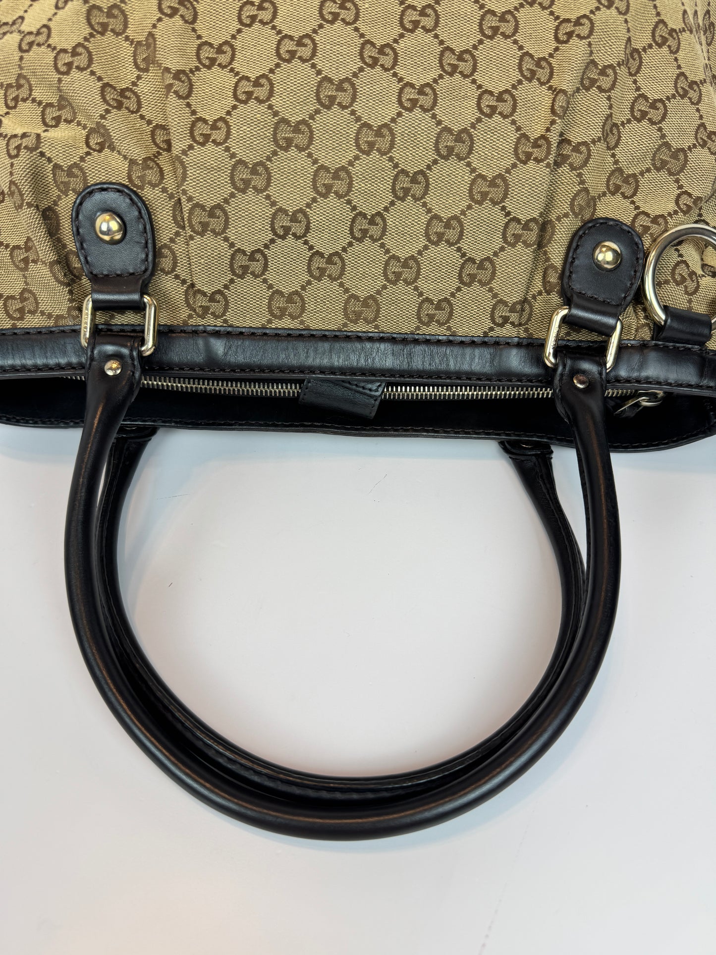 GUCCI Sukey Tote GG Canvas Brown