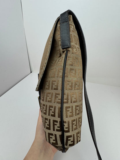 FENDI FF Monogram Crossbody Brown Bag