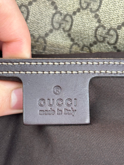 GUCCI Web Flap large Messenger GG Supreme Coated Canvas