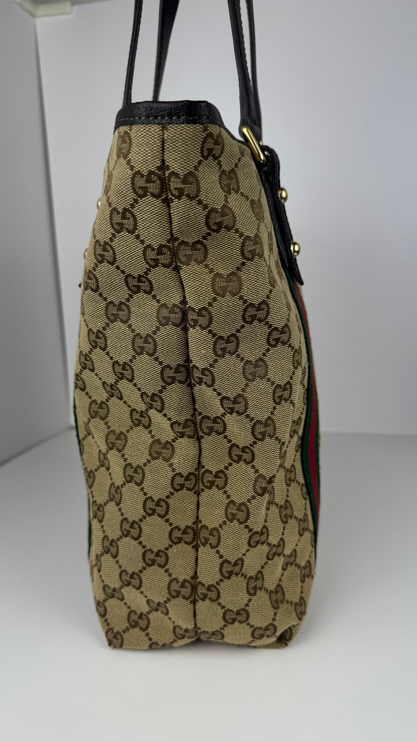 Gucci Web Tote GG Canvas  Brown