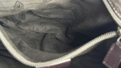 Gucci Front Zip Leather Messenger Brown