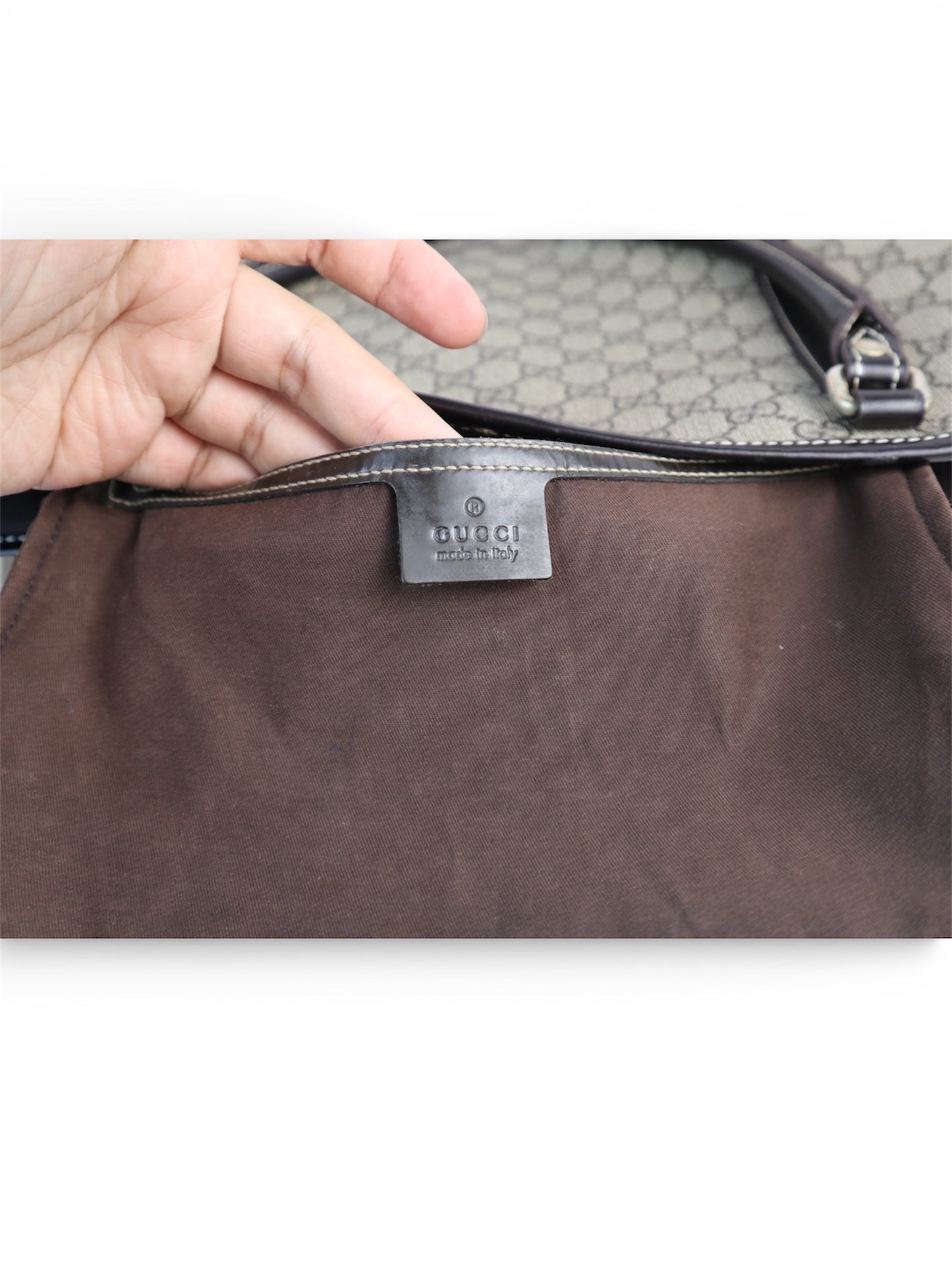 Gucci Joy Tote GG Coated Canvas Dark Brown