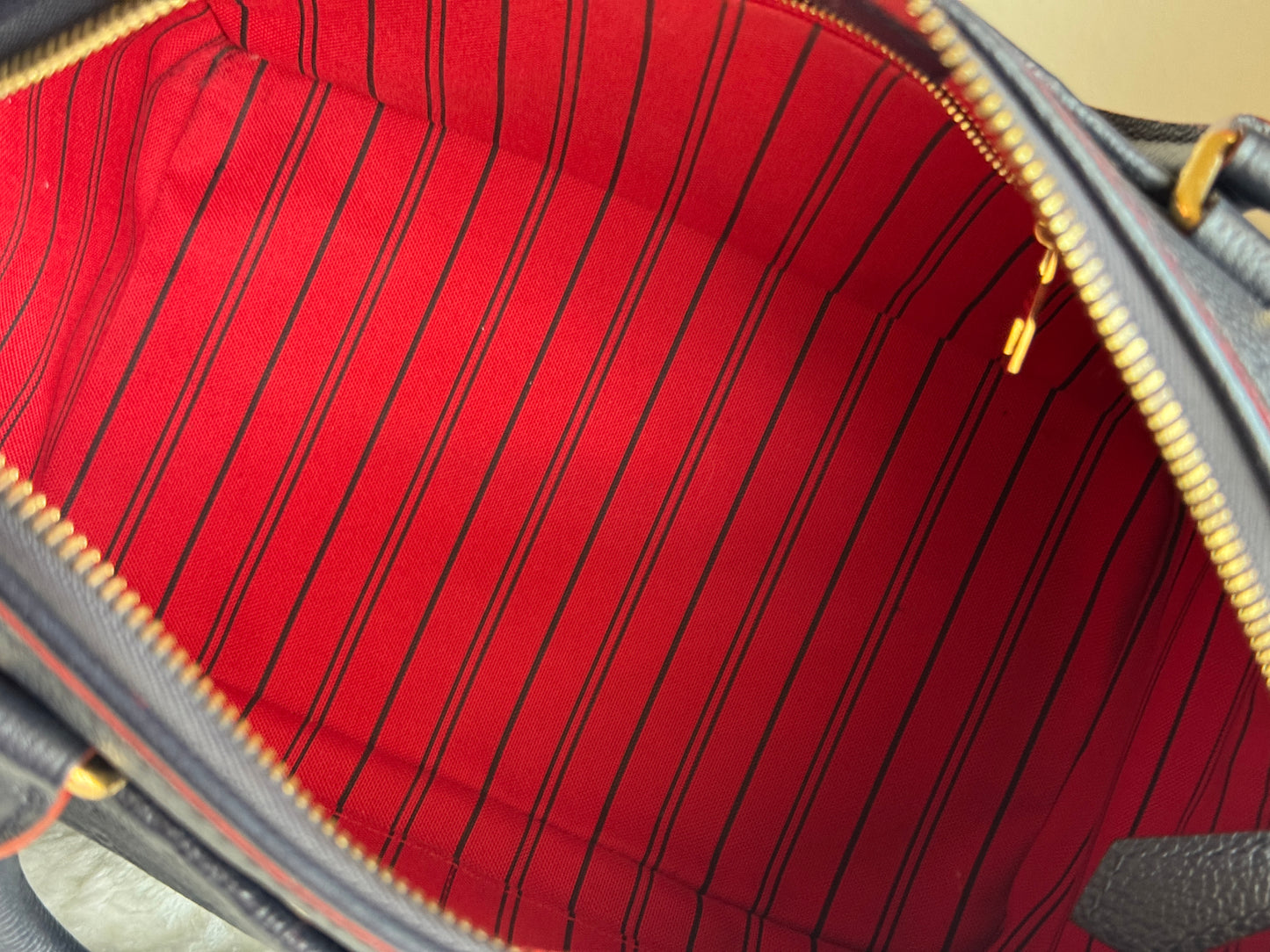 LOUIS VUITTON speedy25 Bandoulière Monogram Empreine  Leather Navy