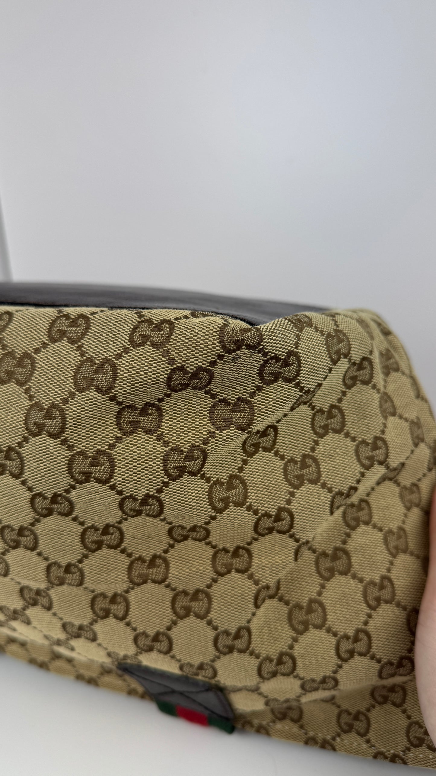 Gucci Web Zip Tote GG Canvas