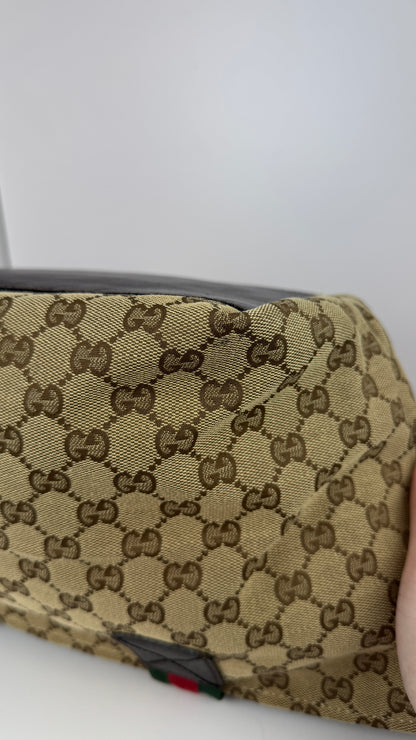 Gucci Web Zip Tote GG Canvas