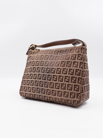 Fendi Zucchino Mini Pochette Brown