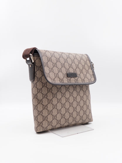 Gucci Flap GG Supreme Crossbody Coated Canvas