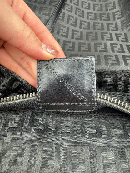 Fendi Zucchino Tote Canvas Black