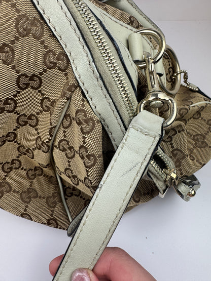 Gucci Sukey Boston GG Canvas White
