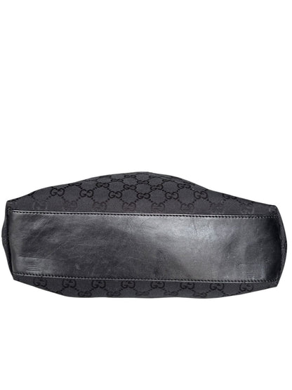 Gucci Piston Lock Shoulder bag GG Canvas Black