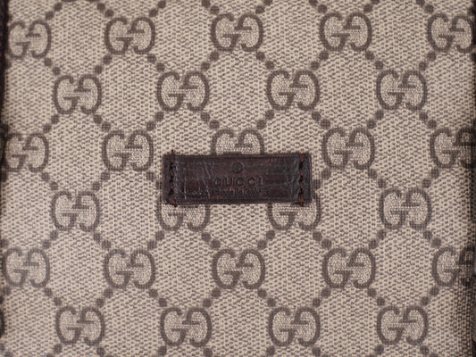 Gucci Double Buckle Messenger Bag GG Coated Canvas