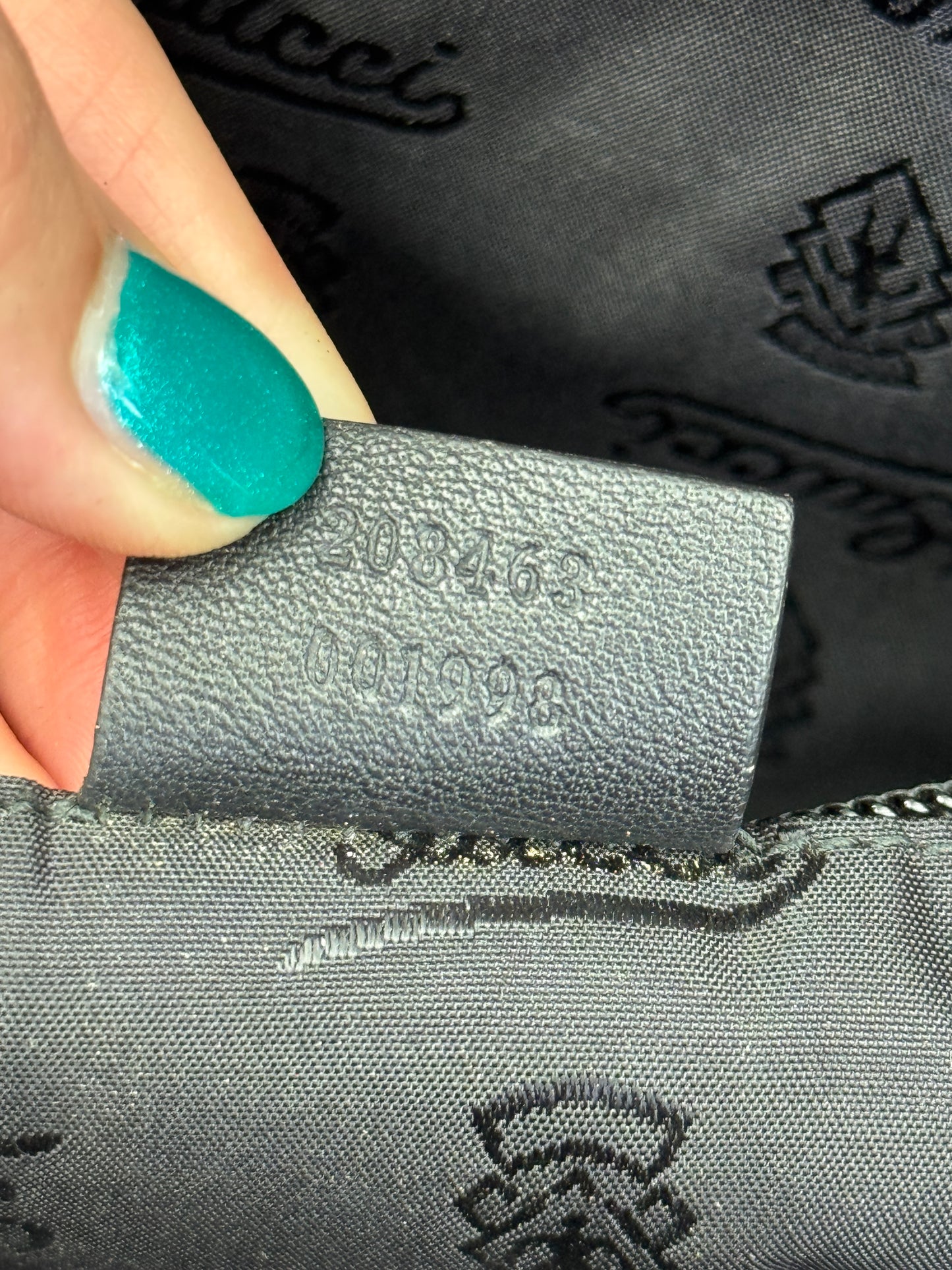Gucci Briefcase Monogram GG Leather Black
