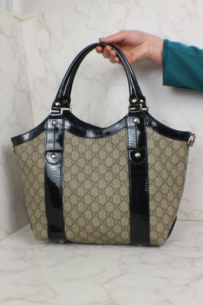 Gucci GG Supreme Ribbon Tote Coated Canvas Bag