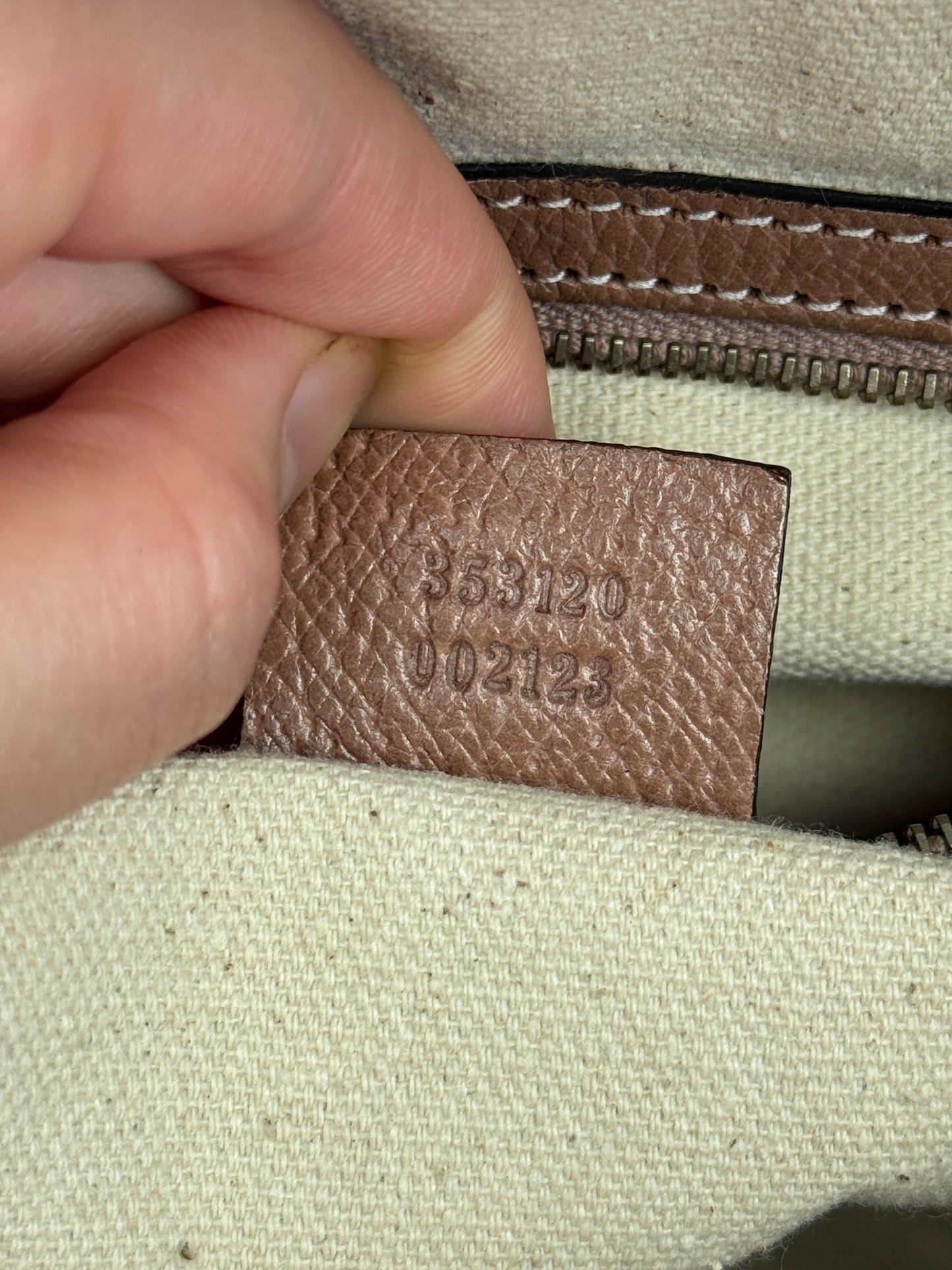 GUCCI Bree Top Handle GG Canvas Pink