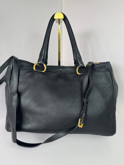 PRADA Vitello Daino Double Pocket Leather Black