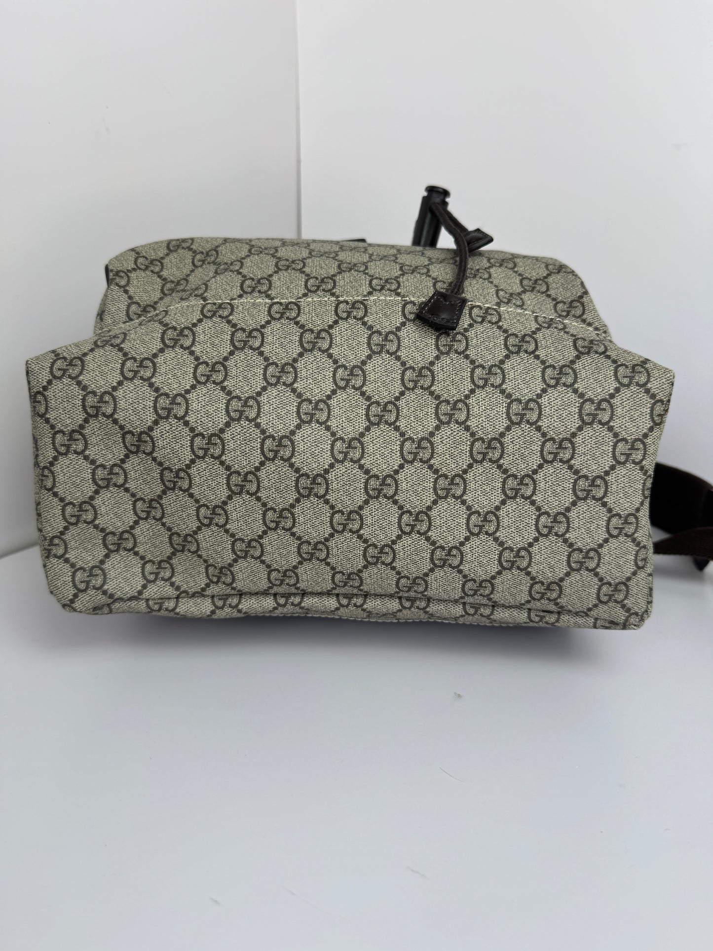 Gucci Buckle Backpack GG Coated Canvas Medium