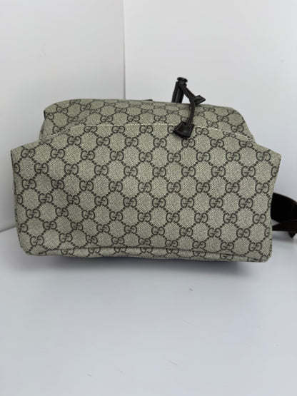 Gucci Buckle Backpack GG Coated Canvas Medium