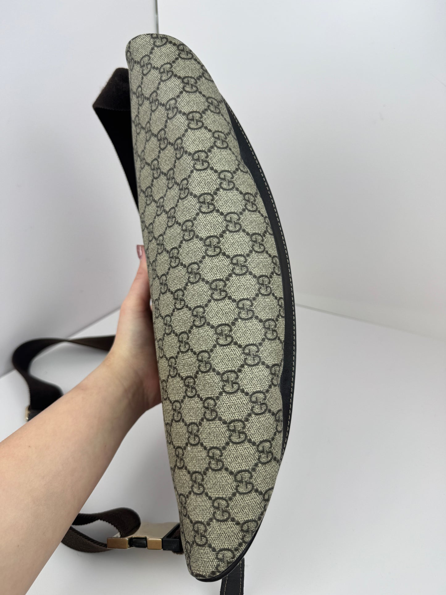Gucci Belt Bag Coated Canvas GG Brown