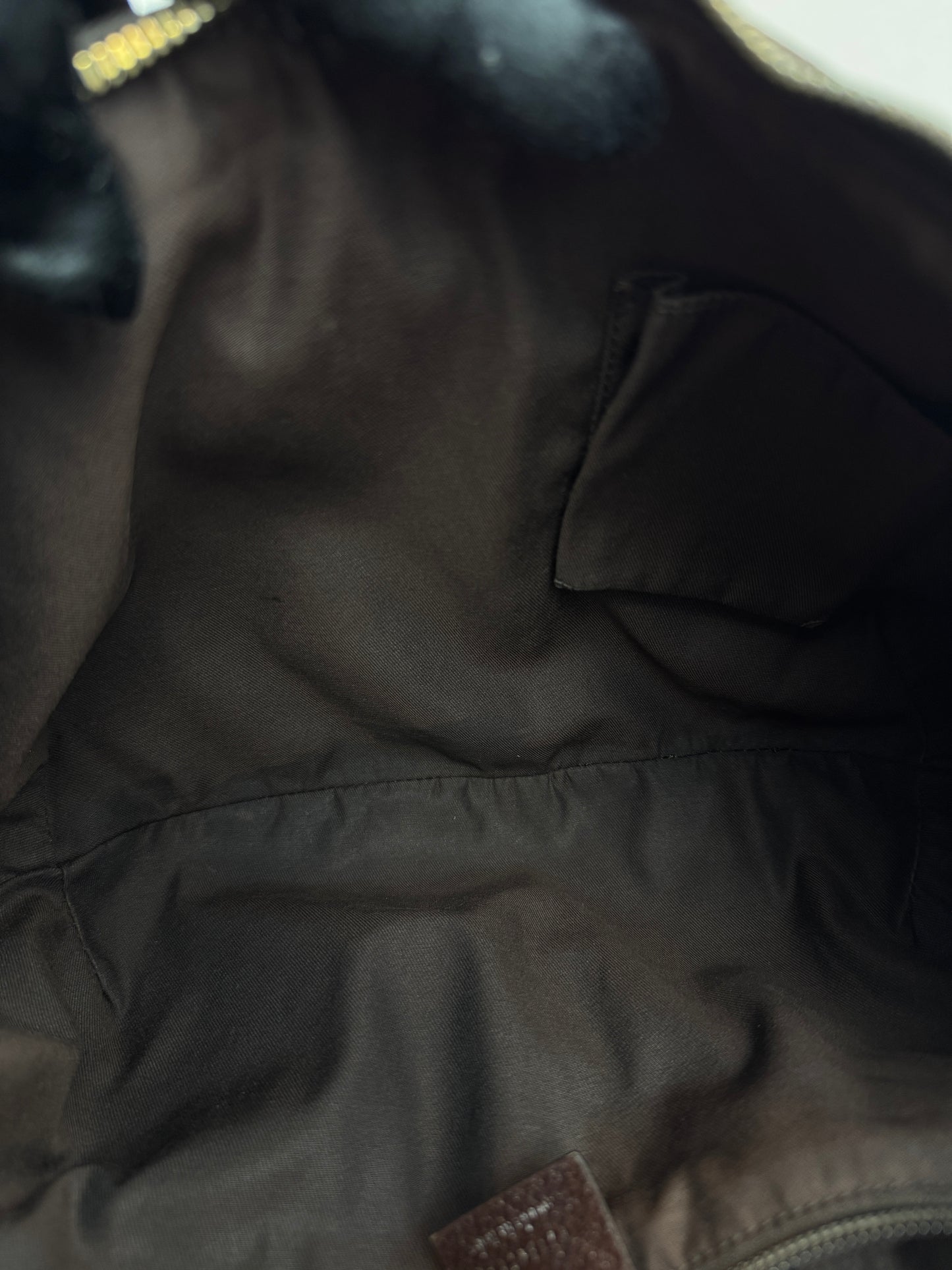 GUCCI Web Halfmoon GG Canvas Brown