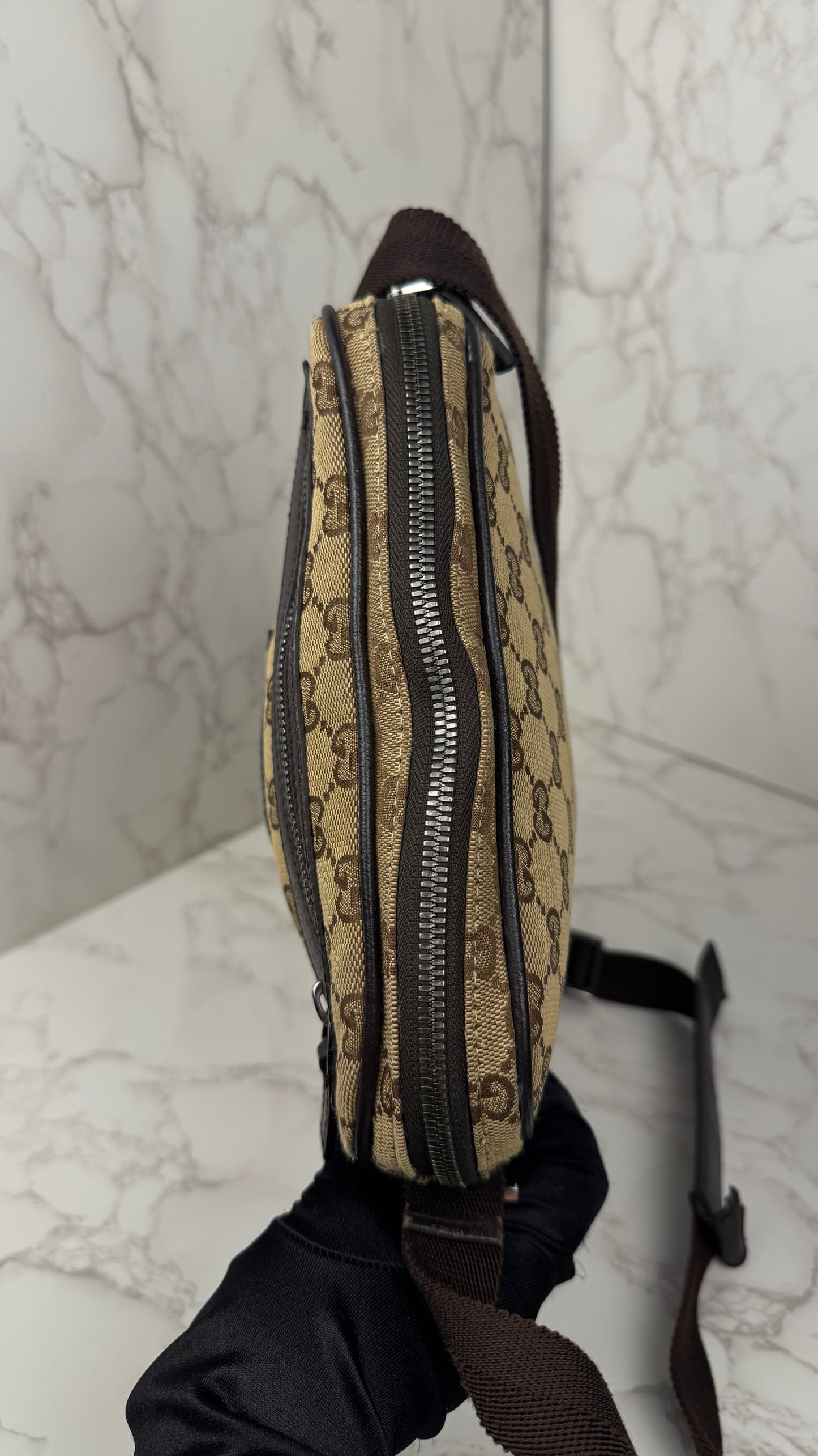 Gucci GG Canvas Crossbody Brown