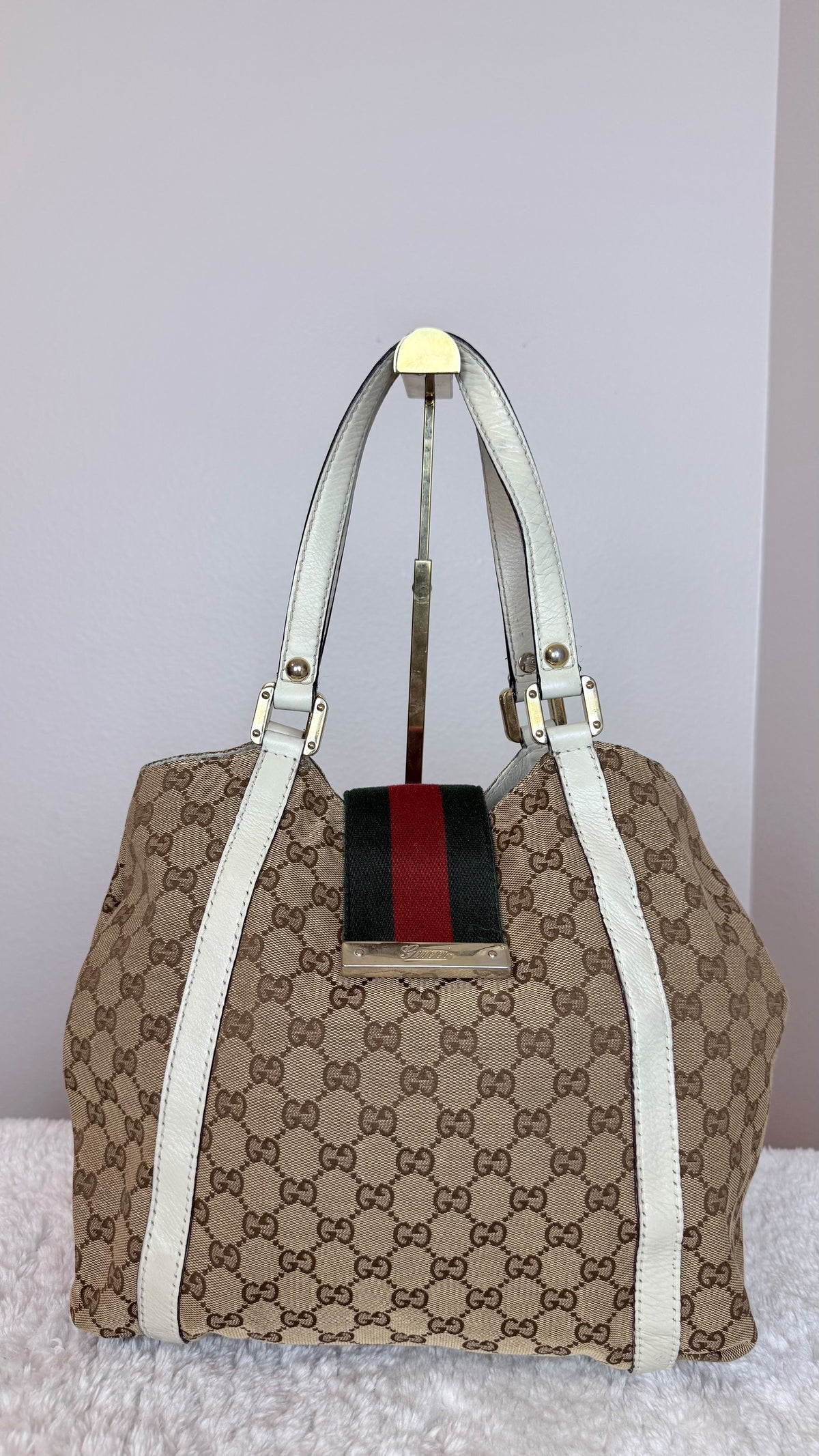 GUCGI New ladies Hobo GG Canvas White